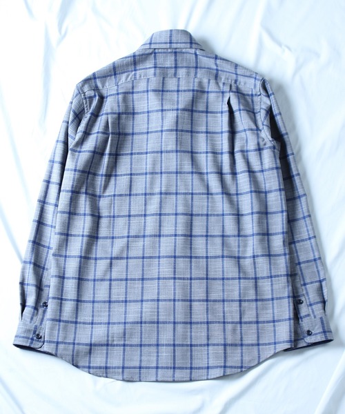 UNION STATION（ユニオンステーション）の「T/Rチェックカッタウェイカラーシャツ（シャツ/ブラウス・メンズ・グレー系その他/ブルー系その他・M/L/LL）」の17枚目の写真