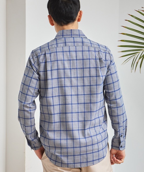 UNION STATION（ユニオンステーション）の「T/Rチェックカッタウェイカラーシャツ（シャツ/ブラウス・メンズ・グレー系その他/ブルー系その他・M/L/LL）」の7枚目の写真