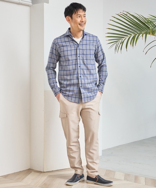 UNION STATION（ユニオンステーション）の「T/Rチェックカッタウェイカラーシャツ（シャツ/ブラウス・メンズ・グレー系その他/ブルー系その他・M/L/LL）」の9枚目の写真