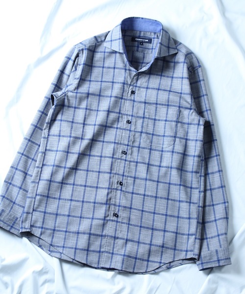 UNION STATION（ユニオンステーション）の「T/Rチェックカッタウェイカラーシャツ（シャツ/ブラウス・メンズ・グレー系その他/ブルー系その他・M/L/LL）」の11枚目の写真