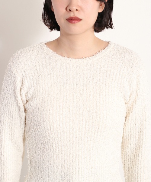 cepo（セポ）の「モコモコシャギーリブニット（ニット/セーター・レディース・グリーン/オフホワイト/ブラック・FREE）」の13枚目の写真