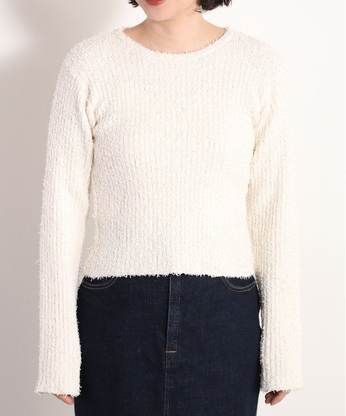 cepo（セポ）の「モコモコシャギーリブニット（ニット/セーター・レディース・グリーン/オフホワイト/ブラック・FREE）」の10枚目の写真