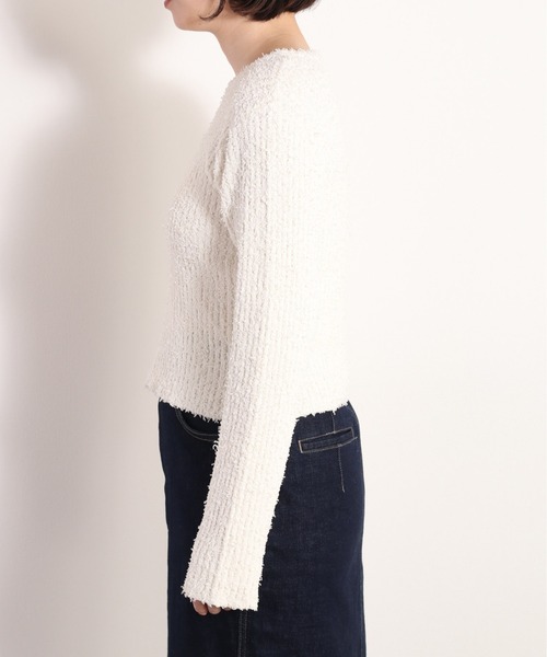 cepo（セポ）の「モコモコシャギーリブニット（ニット/セーター・レディース・グリーン/オフホワイト/ブラック・FREE）」の11枚目の写真