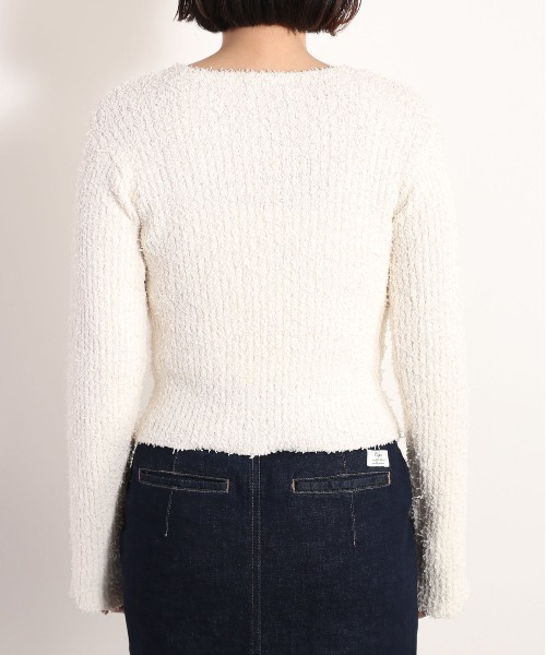 cepo（セポ）の「モコモコシャギーリブニット（ニット/セーター・レディース・グリーン/オフホワイト/ブラック・FREE）」の12枚目の写真