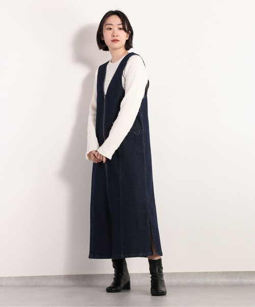 cepo（セポ）の「モコモコシャギーリブニット（ニット/セーター・レディース・グリーン/オフホワイト/ブラック・FREE）」の7枚目の写真