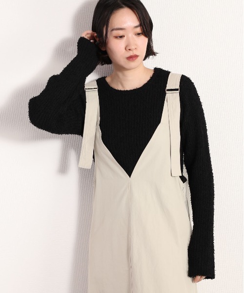 cepo（セポ）の「モコモコシャギーリブニット（ニット/セーター・レディース・グリーン/オフホワイト/ブラック・FREE）」の16枚目の写真