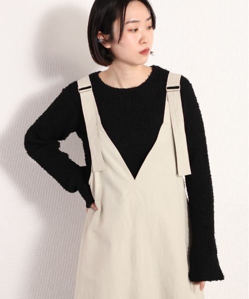 cepo（セポ）の「モコモコシャギーリブニット（ニット/セーター・レディース・グリーン/オフホワイト/ブラック・FREE）」の14枚目の写真