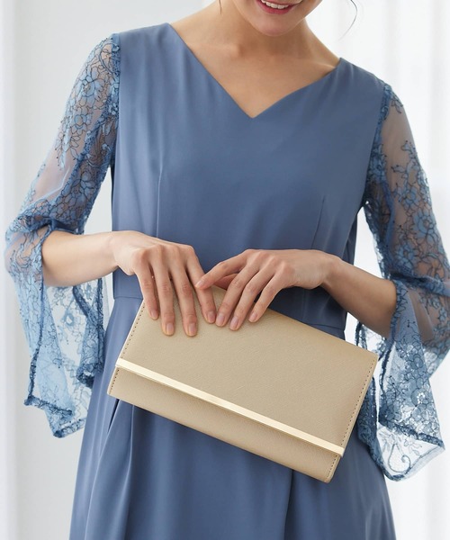 Edit Sheen（エディットシーン）の「ゴールドラインプレートパーティークラッチ（クラッチバッグ・レディース・ゴールド/シルバー/ブラック・FREE）」の2枚目の写真