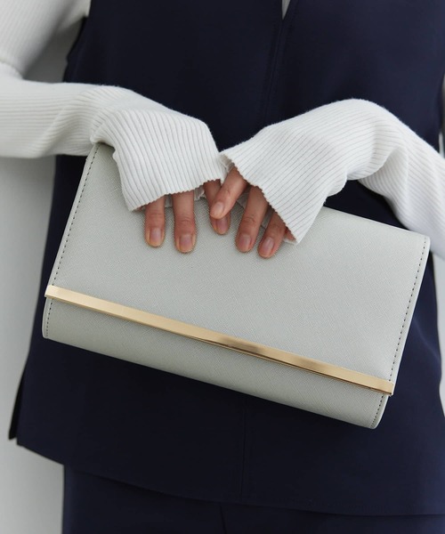 Edit Sheen（エディットシーン）の「ゴールドラインプレートパーティークラッチ（クラッチバッグ・レディース・ゴールド/シルバー/ブラック・FREE）」の6枚目の写真