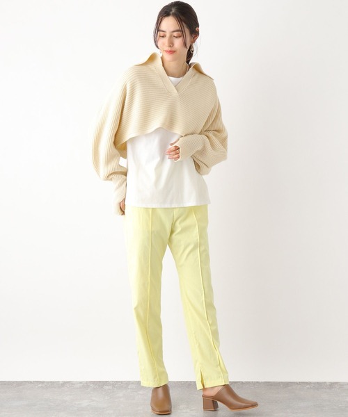 LEPSIM(レプシィム)の「5ゲージショートニットセットプルオーバー 187380(ニット/セーター・レディース・アイボリー/ライトグリーン・FREE)」の3枚目の写真