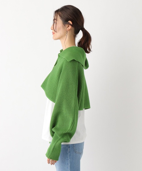 LEPSIM(レプシィム)の「5ゲージショートニットセットプルオーバー 187380(ニット/セーター・レディース・アイボリー/ライトグリーン・FREE)」の9枚目の写真