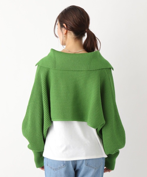 LEPSIM(レプシィム)の「5ゲージショートニットセットプルオーバー 187380(ニット/セーター・レディース・アイボリー/ライトグリーン・FREE)」の10枚目の写真