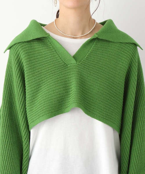 LEPSIM(レプシィム)の「5ゲージショートニットセットプルオーバー 187380(ニット/セーター・レディース・アイボリー/ライトグリーン・FREE)」の11枚目の写真