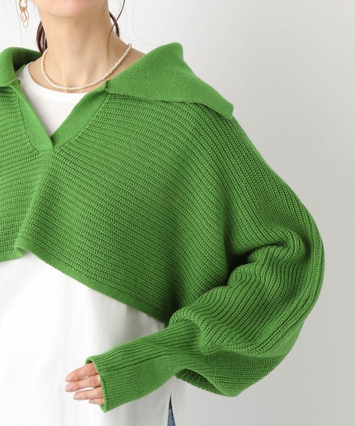 LEPSIM(レプシィム)の「5ゲージショートニットセットプルオーバー 187380(ニット/セーター・レディース・アイボリー/ライトグリーン・FREE)」の12枚目の写真