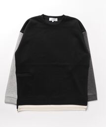 STYLEBLOCK | スパンダンボールフェイクレイヤードクルーネックトップス(Tシャツ/カットソー)