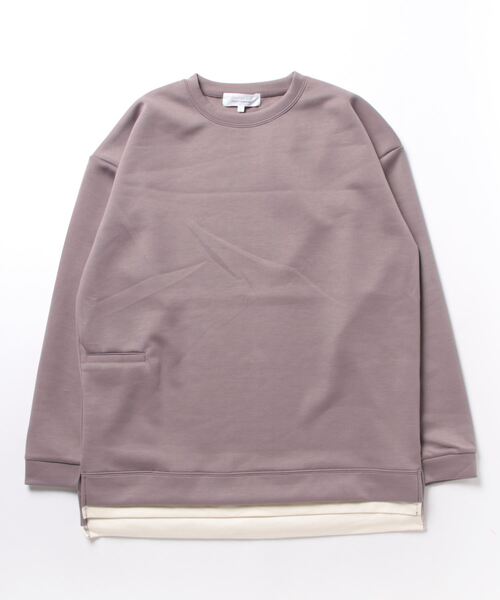 STYLEBLOCK(スタイルブロック)の「スパンダンボールフェイクレイヤードクルーネックトップス(Tシャツ/カットソー・メンズ・グレイッシュベージュ/ブラック/ブラック系その他/パープル/ミックスグレー/サックスブルー/グリーン・L/M)」の7枚目の写真