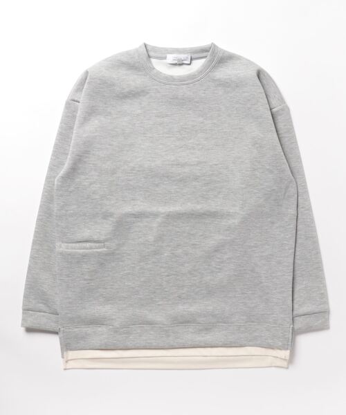 STYLEBLOCK(スタイルブロック)の「スパンダンボールフェイクレイヤードクルーネックトップス(Tシャツ/カットソー・メンズ・グレイッシュベージュ/ブラック/ブラック系その他/パープル/ミックスグレー/サックスブルー/グリーン・L/M)」の3枚目の写真