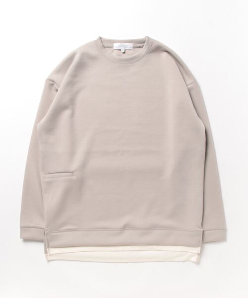 STYLEBLOCK(スタイルブロック)の「スパンダンボールフェイクレイヤードクルーネックトップス(Tシャツ/カットソー・メンズ・グレイッシュベージュ/ブラック/ブラック系その他/パープル/ミックスグレー/サックスブルー/グリーン・L/M)」の4枚目の写真