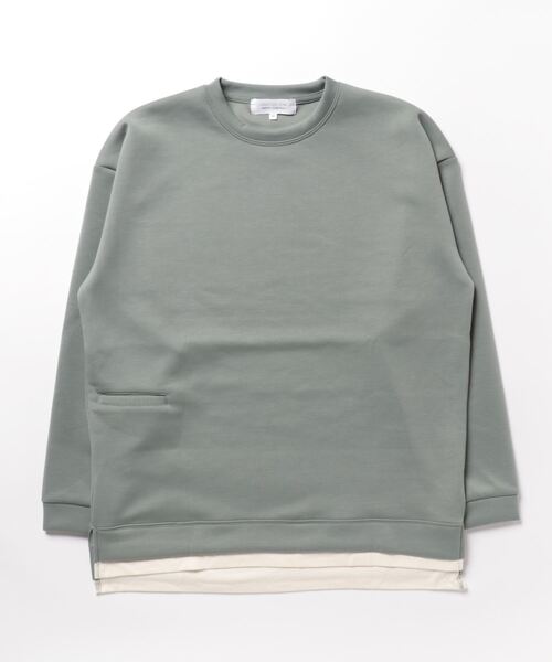 STYLEBLOCK(スタイルブロック)の「スパンダンボールフェイクレイヤードクルーネックトップス(Tシャツ/カットソー・メンズ・グレイッシュベージュ/ブラック/ブラック系その他/パープル/ミックスグレー/サックスブルー/グリーン・L/M)」の5枚目の写真