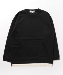 STYLEBLOCK | スパンダンボールフェイクレイヤードクルーネックトップス(Tシャツ/カットソー)