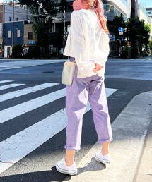 コットンシャンブレーテーパードパンツ