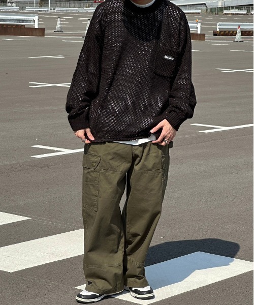 kutir（クティール）の「【kutir5周年記念アイテム】ダブルニーアソートワイドカーゴパンツ（カーゴパンツ・メンズ・ブラック×ホワイト/カーキ/ブラック×イエロー・MEDIUM/SMALL/LARGE）」の12枚目の写真