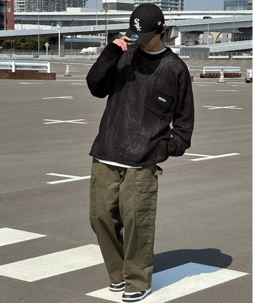 kutir（クティール）の「【kutir5周年記念アイテム】ダブルニーアソートワイドカーゴパンツ（カーゴパンツ・メンズ・ブラック×ホワイト/カーキ/ブラック×イエロー・MEDIUM/SMALL/LARGE）」の11枚目の写真