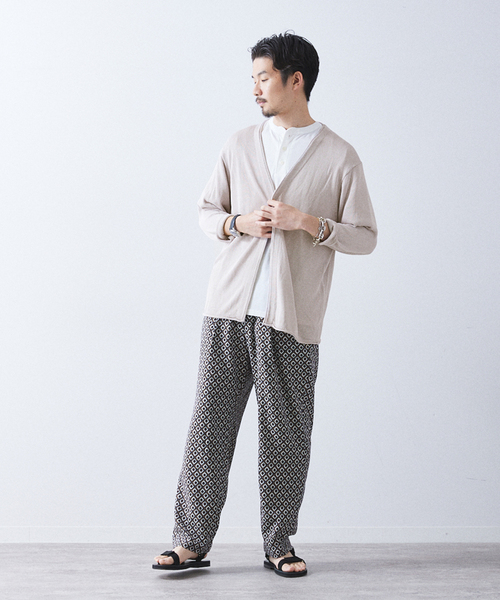 417 EDIFICE（フォーワンセブンエディフィス）の「リネンライクカーディガン（カーディガン/ボレロ・メンズ・ブラックミックス/グレー/ブラウン/ライトグリーン・SMALL/MEDIUM/LARGE）」の10枚目の写真