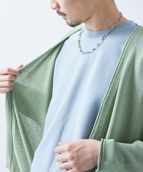 417 EDIFICE（フォーワンセブンエディフィス）の「リネンライクカーディガン（カーディガン/ボレロ・メンズ・ブラックミックス/グレー/ブラウン/ライトグリーン・SMALL/MEDIUM/LARGE）」の18枚目の写真