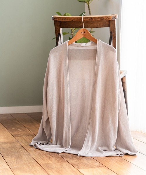 417 EDIFICE（フォーワンセブンエディフィス）の「リネンライクカーディガン（カーディガン/ボレロ・メンズ・ブラックミックス/グレー/ブラウン/ライトグリーン・SMALL/MEDIUM/LARGE）」の5枚目の写真