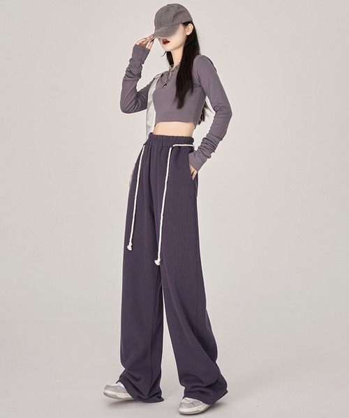 aimoha（アイモハ）の「スウェットワイドパンツ（スウェットパンツ・レディース・ダークグレー/ホワイト/スモークピンク/グレー/ブラック・LARGE/SMALL/MEDIUM/X-LARGE）」の18枚目の写真