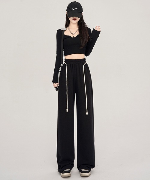 aimoha（アイモハ）の「スウェットワイドパンツ（スウェットパンツ・レディース・ダークグレー/ホワイト/スモークピンク/グレー/ブラック・LARGE/SMALL/MEDIUM/X-LARGE）」の19枚目の写真