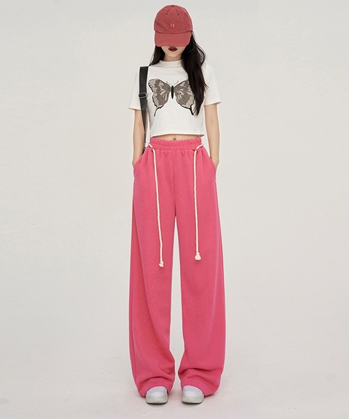 aimoha（アイモハ）の「スウェットワイドパンツ（スウェットパンツ・レディース・ダークグレー/ホワイト/スモークピンク/グレー/ブラック・LARGE/SMALL/MEDIUM/X-LARGE）」の22枚目の写真