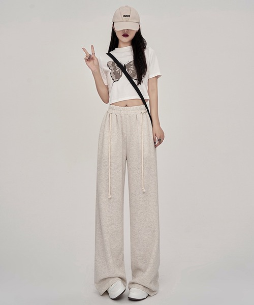 aimoha（アイモハ）の「スウェットワイドパンツ（スウェットパンツ・レディース・ダークグレー/ホワイト/スモークピンク/グレー/ブラック・LARGE/SMALL/MEDIUM/X-LARGE）」の17枚目の写真