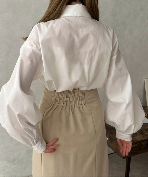 apres jour clair（アプレジュールクレア）の「【apres jour clair】ボウタイ付ブラウス【ZOZOTOWN限定アイテム】（シャツ/ブラウス・レディース・ライトグレー/オフホワイト/オレンジ系その他・X-LARGE/フリー）」の8枚目の写真