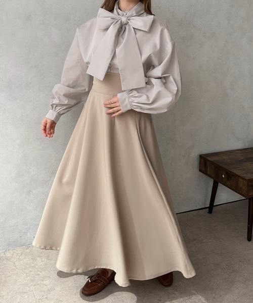 apres jour clair（アプレジュールクレア）の「【apres jour clair】ボウタイ付ブラウス【ZOZOTOWN限定アイテム】（シャツ/ブラウス・レディース・ライトグレー/オフホワイト/オレンジ系その他・X-LARGE/フリー）」の13枚目の写真