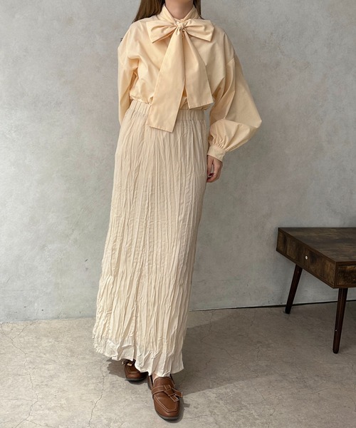 apres jour clair（アプレジュールクレア）の「【apres jour clair】ボウタイ付ブラウス【ZOZOTOWN限定アイテム】（シャツ/ブラウス・レディース・ライトグレー/オフホワイト/オレンジ系その他・X-LARGE/フリー）」の18枚目の写真