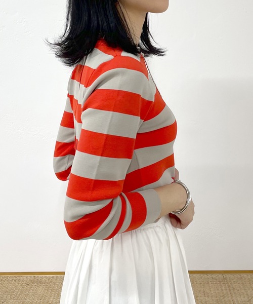 SHENERY（シーナリー）の「2WAYショートニット（ニット/セーター・レディース・オレンジ/ネイビー/ピンク/アイボリー・FREE）」の9枚目の写真