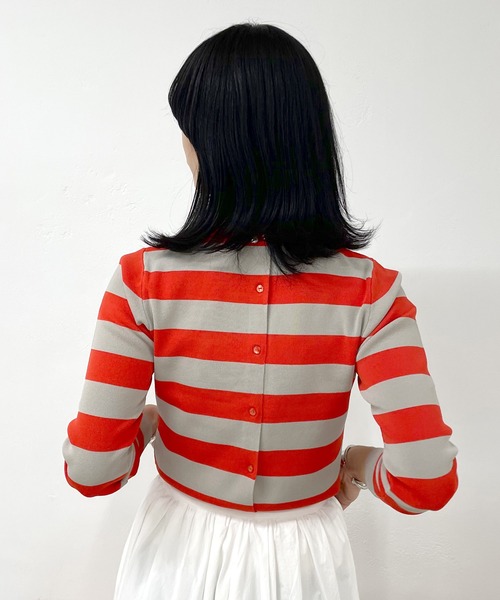 SHENERY（シーナリー）の「2WAYショートニット（ニット/セーター・レディース・オレンジ/ネイビー/ピンク/アイボリー・FREE）」の10枚目の写真