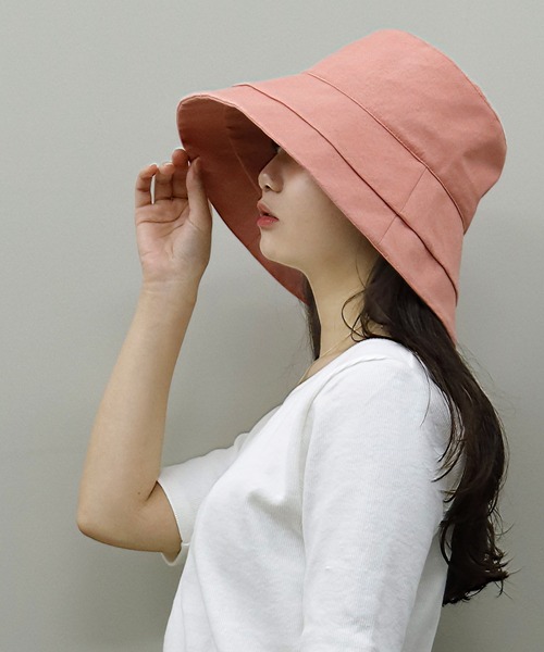 QUEENHEAD(クイーンヘッド)の「つば広スタンダードハット(ハット・レディース・アッシュブラウン/ネイビー/ライトブルー/ブラック/ブラウン/オフホワイト/オリーブ/ピンク/エメラルドブルー/チャコールグレー/ホワイト/イエロー・X-LARGE/FREE/XX-LARGE)」の12枚目の写真