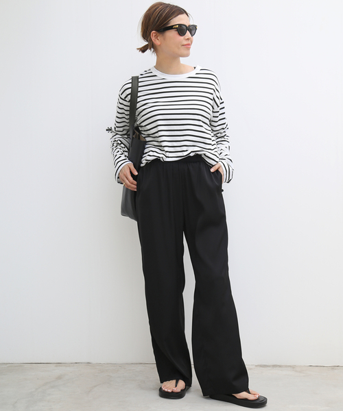 Deuxieme Classe（ドゥーズィエムクラス）の「*Couth ボーダー Tシャツ（Tシャツ/カットソー・レディース・ブラック・FREE）」の4枚目の写真