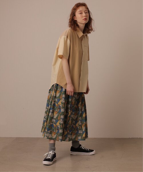 DOUBLE NAME（ダブルネーム）の「オリジナル幾何学アート柄ギャザースカート（スカート・レディース・グリーン/ブラック/オフホワイト・FREE）」の15枚目の写真