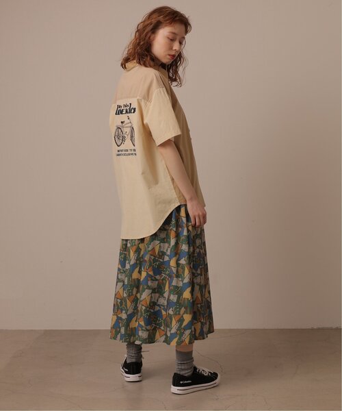 DOUBLE NAME（ダブルネーム）の「オリジナル幾何学アート柄ギャザースカート（スカート・レディース・グリーン/ブラック/オフホワイト・FREE）」の16枚目の写真