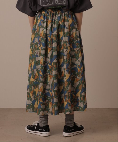 DOUBLE NAME（ダブルネーム）の「オリジナル幾何学アート柄ギャザースカート（スカート・レディース・グリーン/ブラック/オフホワイト・FREE）」の20枚目の写真