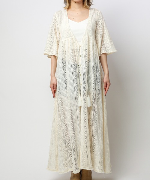 SPIRALGIRL(スパイラルガール)の「フリンジレースガウン(カーディガン/ボレロ・レディース・ブラウン/ホワイト・FREE)」の14枚目の写真