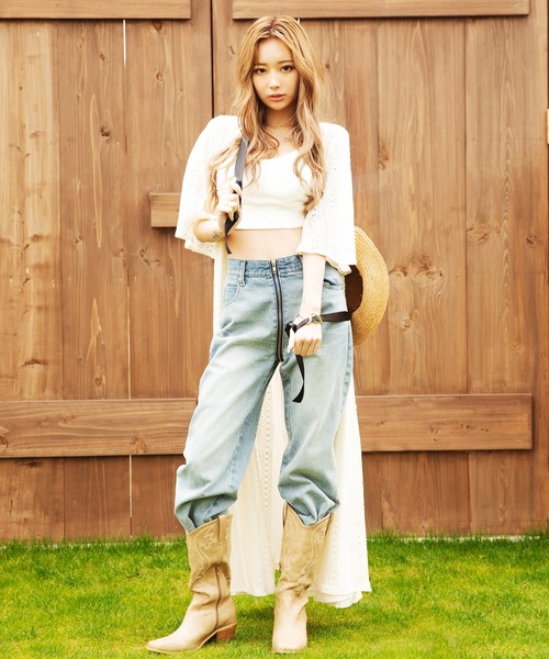 SPIRALGIRL(スパイラルガール)の「フリンジレースガウン(カーディガン/ボレロ・レディース・ブラウン/ホワイト・FREE)」の4枚目の写真