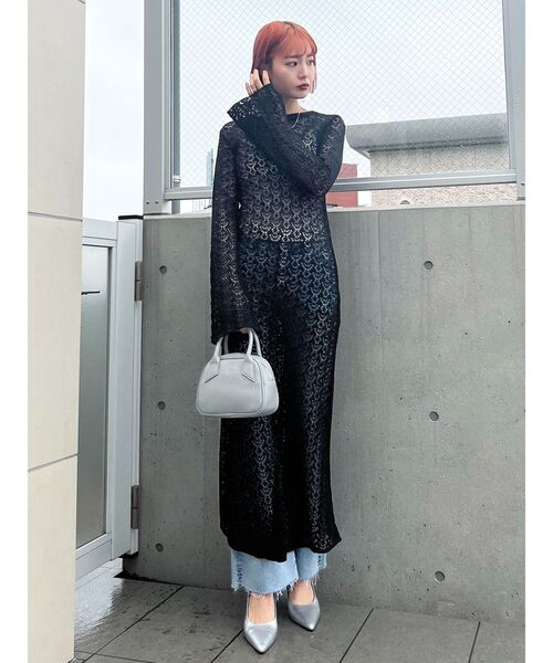 EMODA（エモダ）の「クロシェマキシニットワンピース