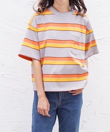 NutmegMills | NUTMEG MILLS /ナツメグミルズ EMB BORDER CREW POCKET TEE 刺繍ボーダーポケットTEE(Tシャツ/カットソー)