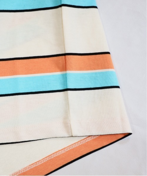 NutmegMills（ナツメグミルズ）の「NUTMEG MILLS /ナツメグミルズ EMB BORDER CREW POCKET TEE 刺繍ボーダーポケットTEE（Tシャツ/カットソー・メンズ・グレイッシュベージュ/ホワイト・X-SMALL/LARGE/X-LARGE/MEDIUM）」の11枚目の写真