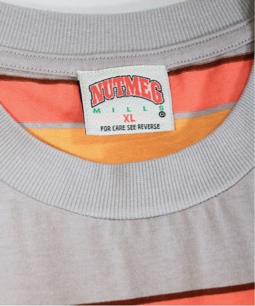 NutmegMills（ナツメグミルズ）の「NUTMEG MILLS /ナツメグミルズ EMB BORDER CREW POCKET TEE 刺繍ボーダーポケットTEE（Tシャツ/カットソー・メンズ・グレイッシュベージュ/ホワイト・X-SMALL/LARGE/X-LARGE/MEDIUM）」の9枚目の写真